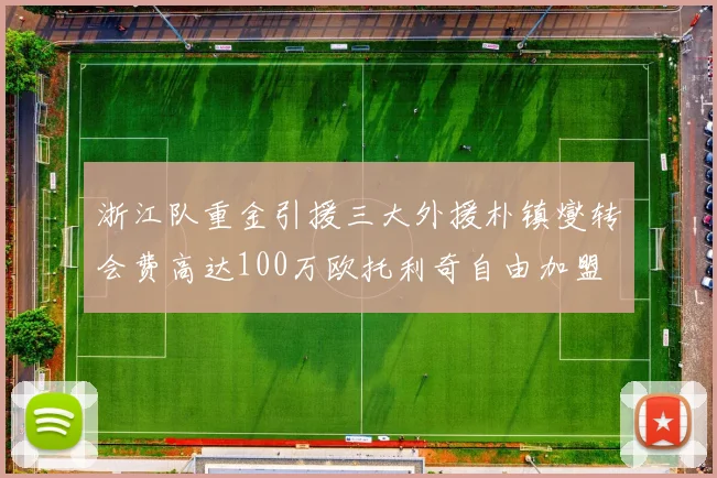 浙江队重金引援三大外援朴镇燮转会费高达100万欧托利奇自由加盟